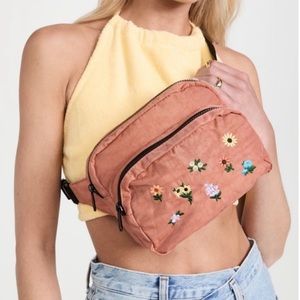 Baggu orange embroidered flower fanny pack, rare and discontinued